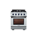 Vezeni 30-Inch Randolph Gas Range in Stainless Steel with Blue Accents (VRN3005-BL)