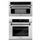 ZLINE Autograph Edition 2-Piece Appliance Package - 30-Inch Single Wall Oven with Self-Clean and 30-inch Built-In Microwave Oven in DuraSnow Stainless Steel with Matte Black Trim