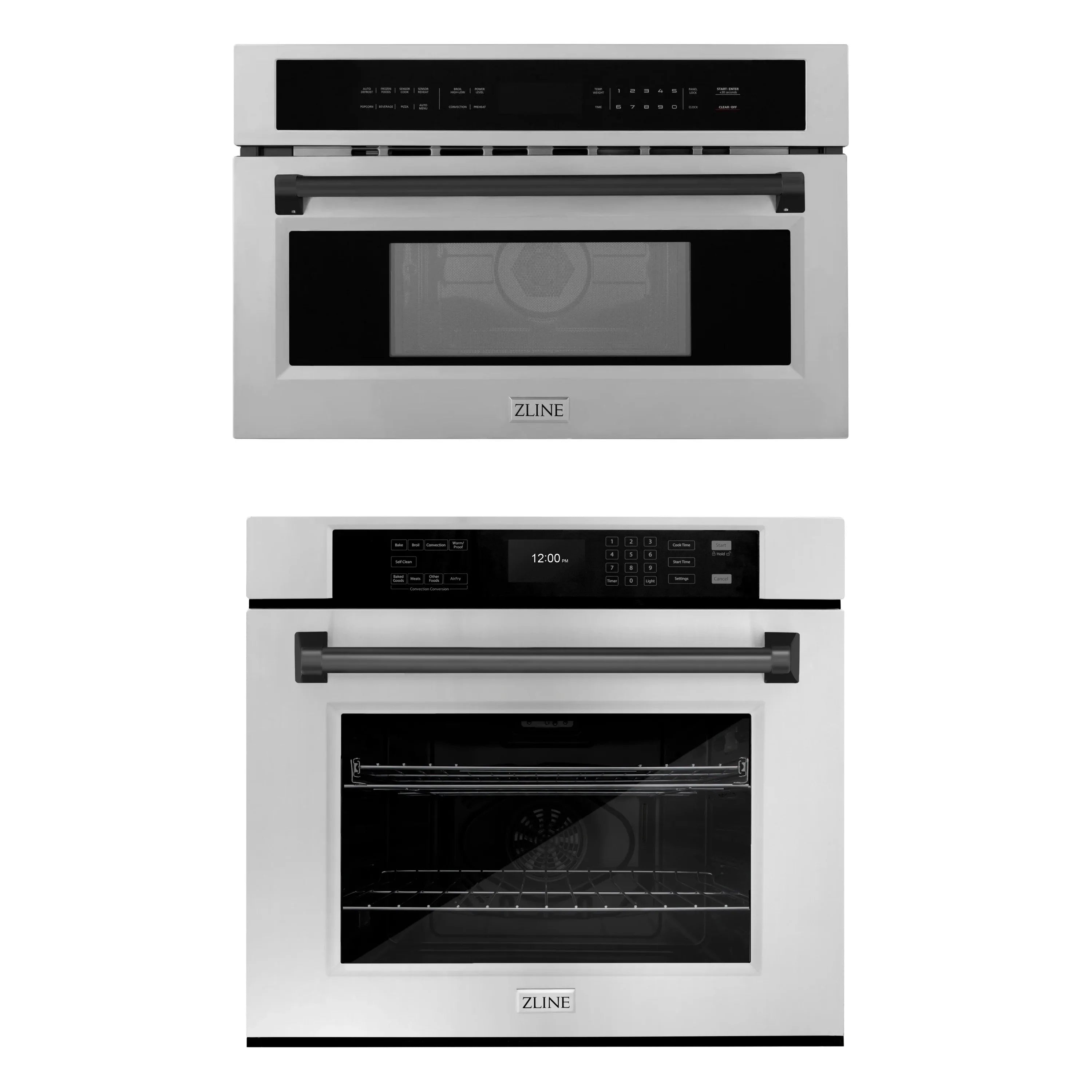 Stainless steel built-in wall oven with control panel and windowed door