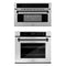 ZLINE Autograph Edition 2-Piece Appliance Package - 30-Inch Single Wall Oven with Self-Clean and 30-inch Built-In Microwave Oven in Stainless Steel with Matte Black Trim