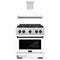 ZLINE Autograph Edition 2-Piece Appliance Package - 30-Inch Gas Range and Wall Mounted Range Hood in Stainless Steel and White Door with Matte Black Trim (2AKP-SGRWMRH30-MB)