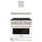 ZLINE Autograph Edition 2-Piece Appliance Package - 36-Inch Gas Range & Wall Mounted Range Hood in Stainless Steel and White Door with Champagne Bronze Trim (2AKP-SGRWMRH36-CB)