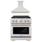 ZLINE Autograph Edition 2-Piece Appliance Package - 30-Inch Gas Range & Wall Mounted Range Hood in Stainless Steel with Champagne Bronze Trim (2AKP-SGRRH30-CB)