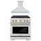 ZLINE Autograph Edition 2-Piece Appliance Package - 30-Inch Gas Range & Wall Mounted Range Hood in Stainless Steel with Gold Trim (2AKP-SGRRH30-G)