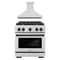 ZLINE Autograph Edition 2-Piece Appliance Package - 30-Inch Gas Range and Wall Mounted Range Hood in Stainless Steel with Matte Black Trim (2AKP-SGRRH30-MB)