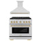 ZLINE Autograph Edition 2-Piece Appliance Package - 36-Inch Gas Range & Wall Mounted Range Hood in Stainless Steel with Champagne Bronze Trim (2AKP-SGRRH36-CB)