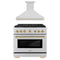 ZLINE Autograph Edition 2-Piece Appliance Package - 36-Inch Gas Range & Wall Mounted Range Hood in Stainless Steel with Gold Trim (2AKP-SGRRH36-G)