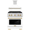 ZLINE Autograph Edition 2-Piece Appliance Package - 30-Inch Gas Range and Wall Mounted Range Hood in Stainless Steel and White Door with Champagne Bronze Trim (2AKP-SGRWMRH30-CB)
