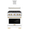 ZLINE Autograph Edition 2-Piece Appliance Package - 30-Inch Gas Range & Wall Mounted Range Hood in Stainless Steel and White Door with Gold Trim (2AKP-SGRWMRH30-G)