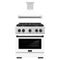ZLINE Autograph Edition 2-Piece Appliance Package - 30-Inch Gas Range and Wall Mounted Range Hood in Stainless Steel and White Door with Matte Black Trim (2AKP-SGRWMRH30-MB)