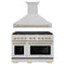 ZLINE Autograph Edition 2-Piece Appliance Package - 48-Inch Gas Range & Wall Mounted Range Hood in Satin Stainless Steel with Champagne Bronze Trim (2AKPR-SGRSRH48-CB)