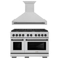ZLINE Autograph Edition 2-Piece Appliance Package - 48-Inch Gas Range & Wall Mounted Range Hood in Satin Stainless Steel with Matte Black Trim (2AKPR-SGRSRH48-MB)