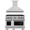 ZLINE Autograph Edition 2-Piece Appliance Package - 48-Inch Gas Range & Wall Mounted Range Hood in Satin Stainless Steel with Matte Black Trim (2AKPR-SGRSRH48-MB)