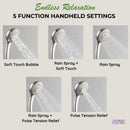 Forno Acqua Spa Retrofit 8-Inch Overhead Rainfall Shower with 1.8 GPM Flow Rate, Handheld, Body Jets, 6 Way Diverter in Brushed Nickel (SC32BN-C8)