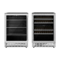 ZLINE Appliance Package - 24-Inch Wine Cooler and 24-Inch Beverage Fridge in Stainless Steel (2KP-RBV-RWV)