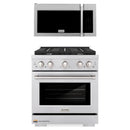 ZLINE 2-Piece Appliance Package - 30-inch Gas Range and Over-The-Range Microwave in Stainless Steel (2KP-SGROTRH30)