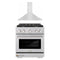 ZLINE 2-Piece Appliance Package - 30-inch Gas Range in Stainless Steel with Satin Stainless Steel Door & Convertible Wall Mount Hood (2KP-SGRSNRH30)
