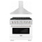 ZLINE 2-Piece Appliance Package - 36-inch Gas Range with White Matte Door and Convertible Vent Range Hood in Stainless Steel (2KP-SGRWMRH36)