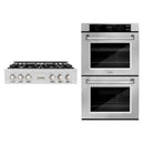 ZLINE 2-Piece Appliance Package - 36-inch Rangetop & 30-inch Double Wall Oven in Stainless Steel (2KP-RTAWD36)