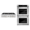 ZLINE 2-Piece Appliance Package - 36-inch Rangetop & 30-inch Double Wall Oven in Stainless Steel (2KP-RTAWD36)