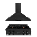 ZLINE 2-Piece Appliance Package - 30-Inch Rangetop and Convertible Range Hood in Black Stainless Steel (2KP-RTBRH30)