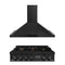 ZLINE 2-Piece Appliance Package - 36-Inch Rangetop and Convertible Range Hood in Black Stainless Steel (2KP-RTBRH36)