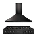 ZLINE 2-Piece Appliance Package - 48-Inch Rangetop and Convertible Range Hood in Black Stainless Steel (2KP-RTBRH48)