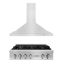 ZLINE 2-Piece Appliance Package - 36-Inch Rangetop and Covertible Range Hood in Stainless Steel (2KP-RTRH36)
