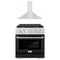 ZLINE 2-Piece Appliance Package - 30-inch Gas Range with Black Matte Door and Convertible Vent Range Hood in Stainless Steel (2KP-SGRBLMRH30)