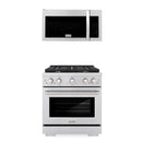 ZLINE 2-Piece Appliance Package - 30-Inch Gas Range and Over-the-Range Microwave in Stainless Steel (2KP-SGROTR30)