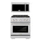 ZLINE 2-Piece Appliance Package - 30-Inch Gas Range & 30-Inch Over-The-Range Microwave Oven in Satin Stainless Steel (2KP-SGRSOTRH30)