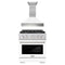 ZLINE 2-Piece Appliance Package - 30-inch Gas Range & Premium Range Hood in Satin Stainless Steel with White (2KP-SGRSWMRH30)