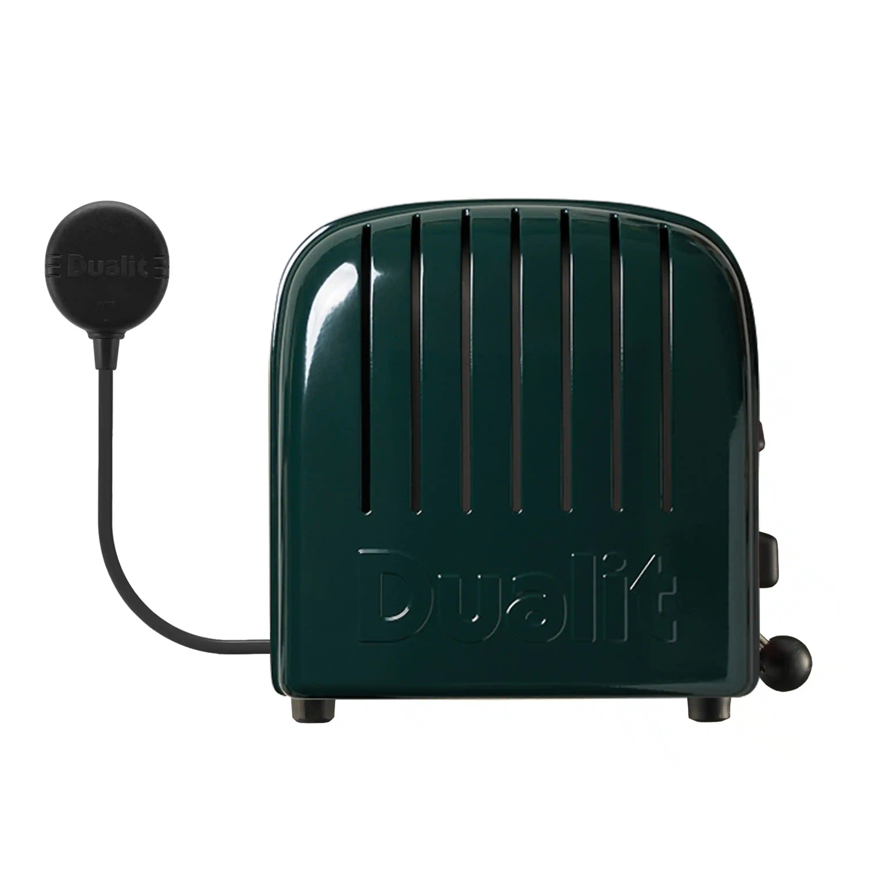 Evergreen two-slice toaster with top slot vents and side power cord