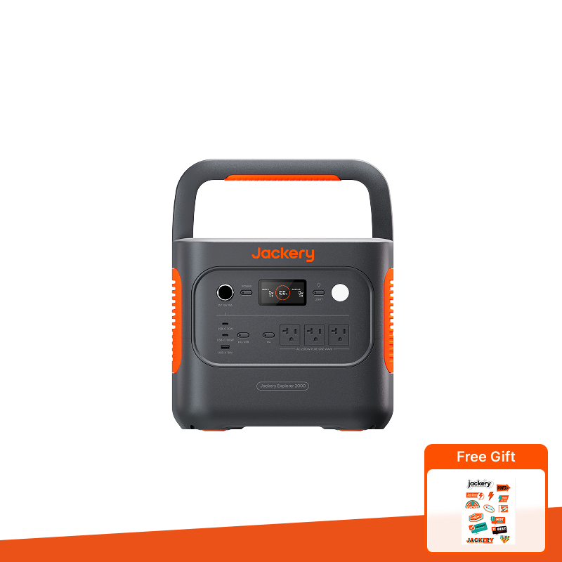 Jackery Explorer 2000 v2 Indoor Friendly Portable Power Station, 2042Wh LiFePO4 Battery, 2200W Solar Generator, USB-C PD 100W Fast Charging for Camping, Home Use