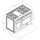 Kostch 48-Inch Gas Range with 6 Burners, Griddle Cooktop & 6.8 Cu. Ft. Convection Oven in White (KOS-48RG03M-W)