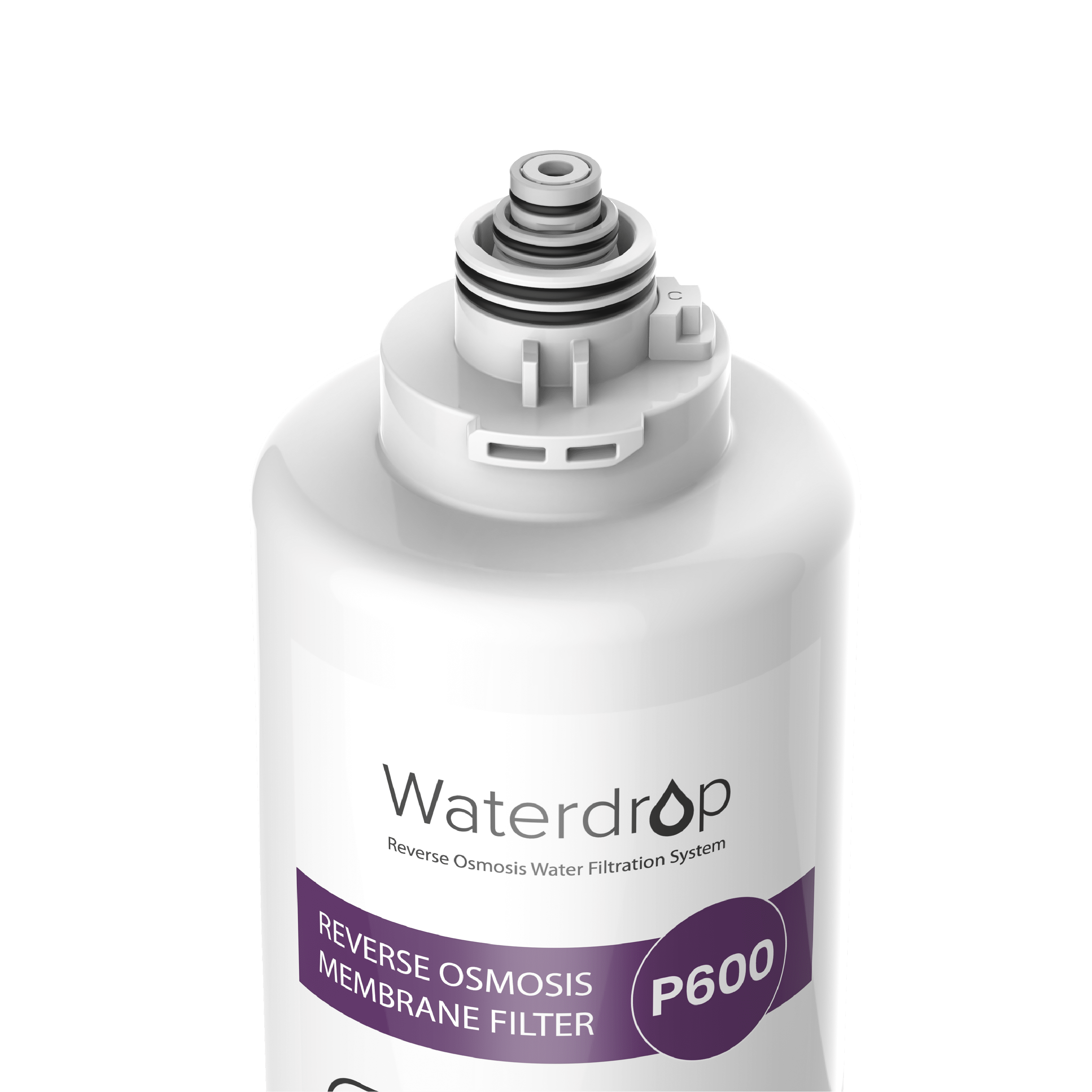 RO membrane filter replacement: white Waterdrop bottle with P600 purple label