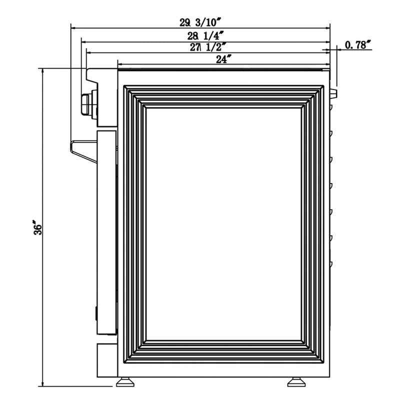Kostch 36-Inch Glass Top Electric Range with 5 Burners & 6 Cu. Ft. Convection Oven in Black (KOS-36RE06H-B)