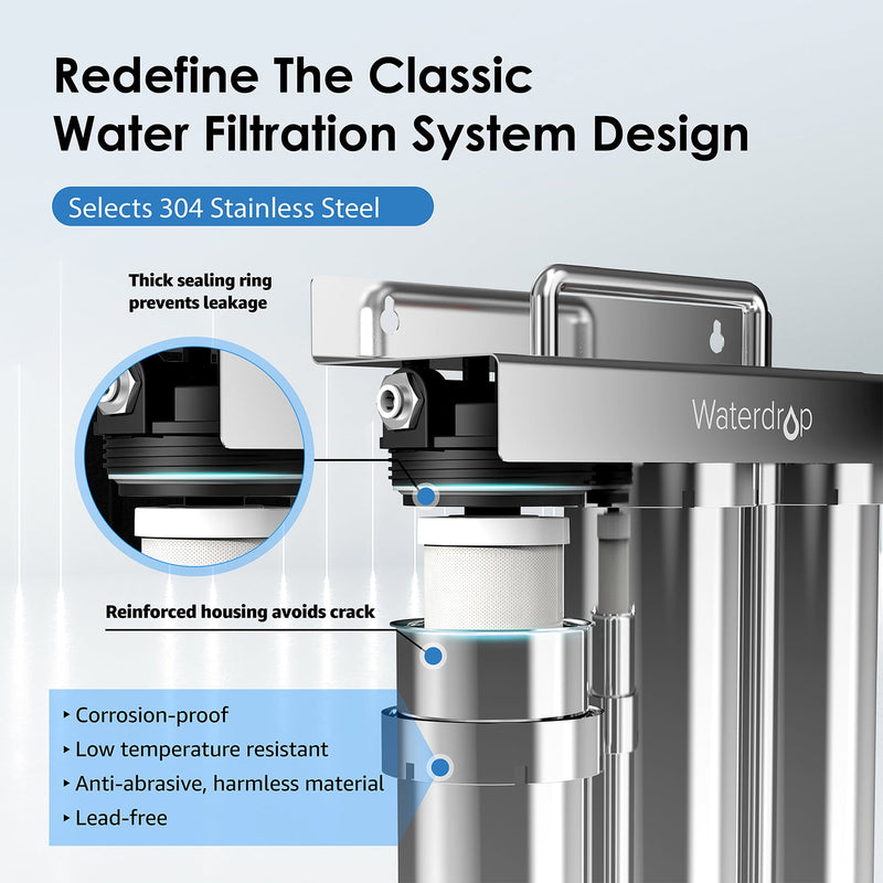 Waterdrop 6-stage Under Sink Ultrafiltration Stainless Steel Water Filter System (TST-UF)