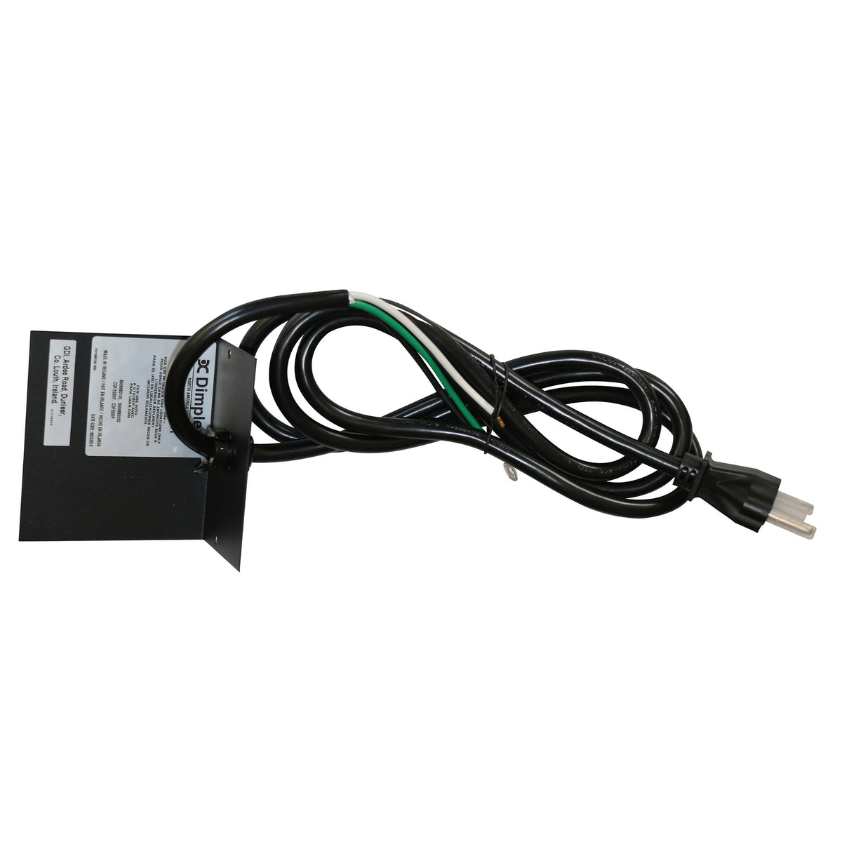 Dimplex Opti-Myst plug kit, black control box with cord and two-pin plug