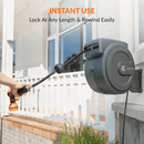 Giraffe Tools 1/2-Inch, 100 Ft. Retractable Garden Hose Reel, UV Resistant