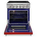Kostch 30-Inch Glass Top Electric Range with 5 Burners & 4.55 Cu. Ft. Convection Oven in Red (KOS-30RE06H-R)