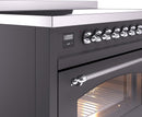 ILVE Nostalgie II 48-Inch Freestanding Electric Induction Range in Matte Graphite with Chrome Trim (UPI486NMPMGC)
