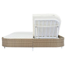 Parrot Uncle Outdoor Patio Rattan Daybed with 5-Position Adjustable Backrest, Removable Cushions & Pillows for Garden, Backyard, Poolside