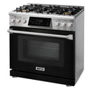 Kostch 36-Inch Tilt Panel Propane Gas Range with 6 Sealed Burners & 6 Cu. Ft. Convection Oven in Black (KOS-36RG07TLP-B)