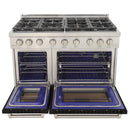 Kucht Professional 48-Inch 6.7 cu. ft. Propane Gas Range in Black with True Simmer Burners (KFX4800X/LP-BK)