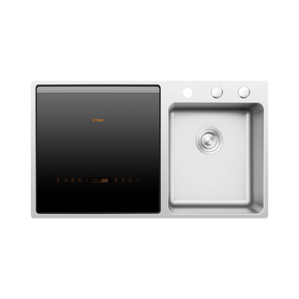 Fotile VersaWash 3-in-1 In-Sink Produce Cleaner and Dishwasher with HydroJet & Turbulence Technology, 4 Place Settings, 15-Minute Quick Wash, and Triple Drying System - Left Dishwasher in Black (SD2F-P5L)