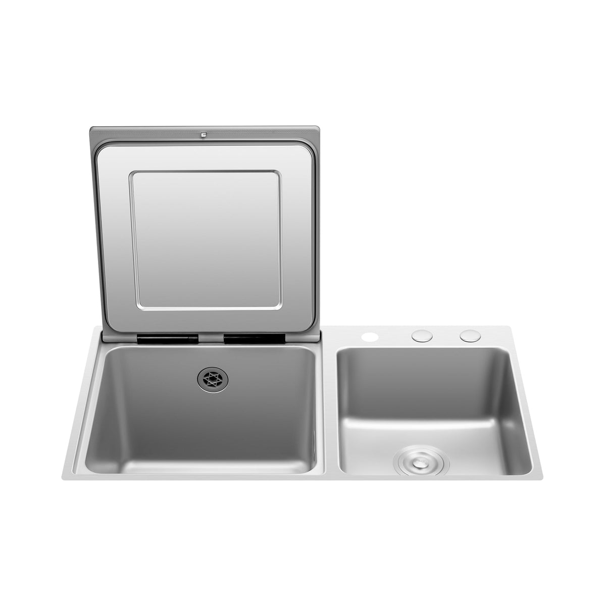 Fotile VersaWash 3-in-1 In-Sink Produce Cleaner and Dishwasher with HydroJet & Turbulence Technology, 4 Place Settings, 15-Minute Quick Wash, and Triple Drying System - Left Dishwasher in Black (SD2F-P5L)
