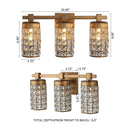 Parrot Uncle 3-Light Modern Golden Linear Vanity Lights Wall Light (HLW-27124-3GD)