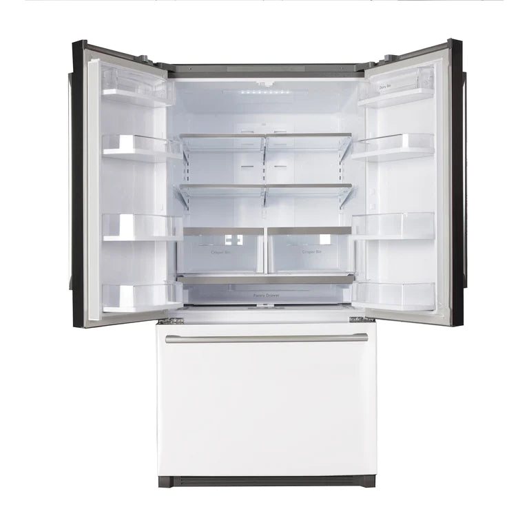 Kucht 36-Inch 26.1 Cu. Ft. French Door Refrigerator with Interior Ice Maker in White (K748FDS-W)