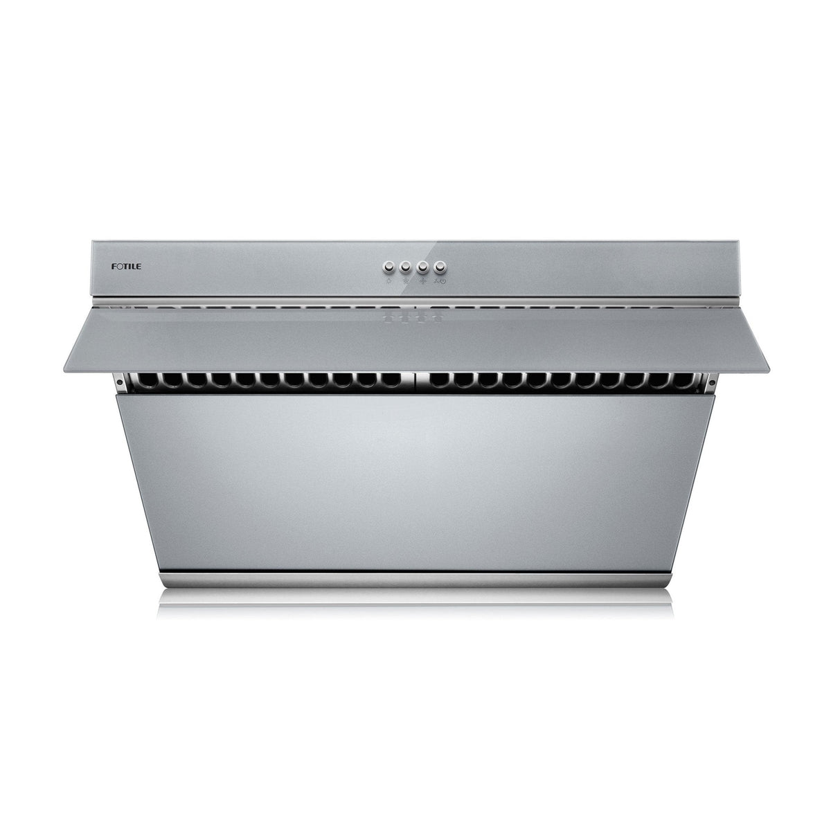 Fotile Slant Vent Series 30" 850 CFM Under Cabinet or Wall Mount Range Hood with 2 LED lights, and Push Buttons in Onyx Black Tempered Glass (JQG7522)